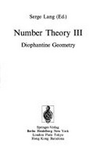 Number theory III: diophantine geometry
