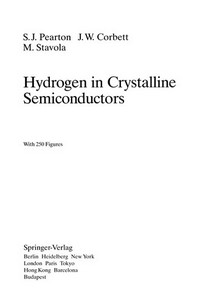 Hydrogen in crystalline semiconductors
