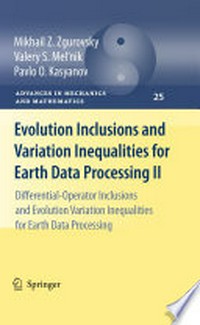 Evolution Inclusions and Variation Inequalities for Earth Data Processing II: Differential-Operator Inclusions and Evolution Variation Inequalities for Earth Data Processing