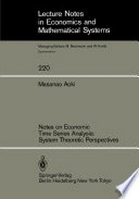 Notes on Economic Time Series Analysis: System Theoretic Perspectives