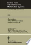 Compilation of Input-Output Tables: Proceedings of a Session of the 17th General Conference of the International Association for Research in Income and Wealth, Gouvieux, France, August 16 – 22, 1981 /