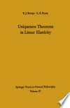 Uniqueness Theorems in Linear Elasticity