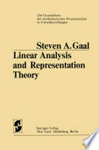 Linear Analysis and Representation Theory